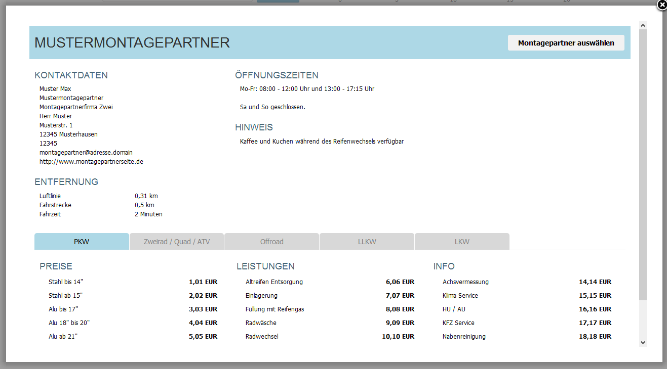 Montagepartnerdetails