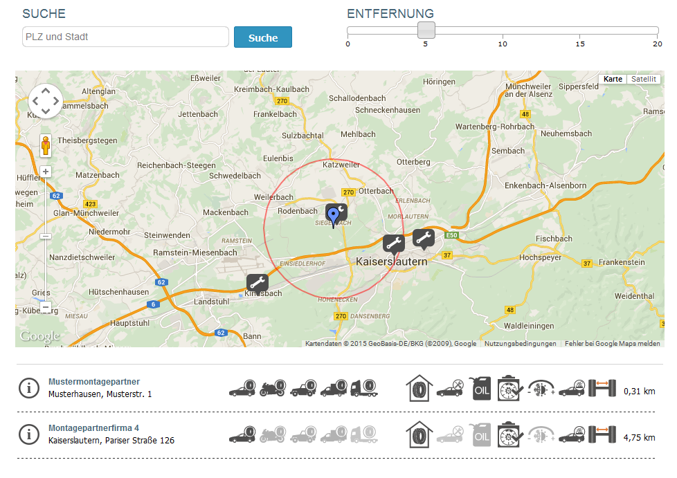 Montagepartnereingrenzung