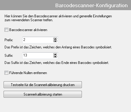 Barcodescanner-Konfiguration