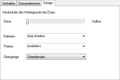 Bild-Zoom, Registerkarte Design