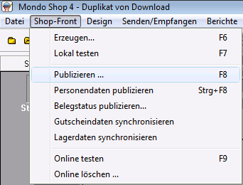 Shop publizieren