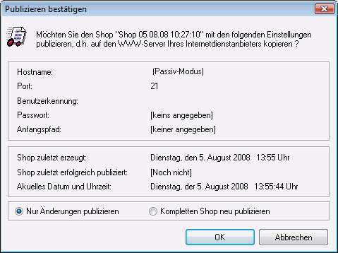 Publizieren bestätigen