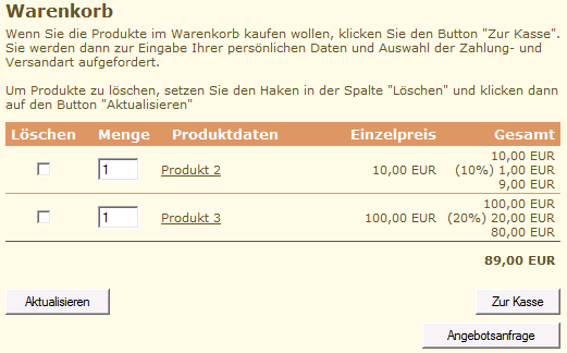 Kunde mit Personenrabattklasse Affiliate