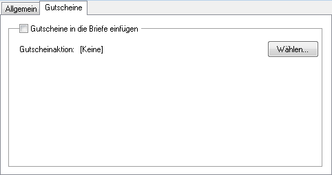 Das Register Gutscheine
