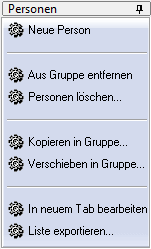 Die Listenbefehle des Personenbereichs
