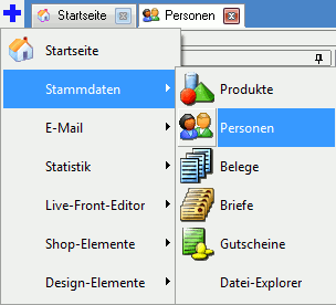 Programmbereich Personen öffnen