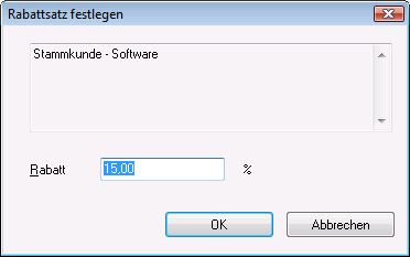 Rabattsatz ändern