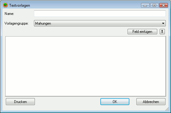 Neue Textvorlage anlegen