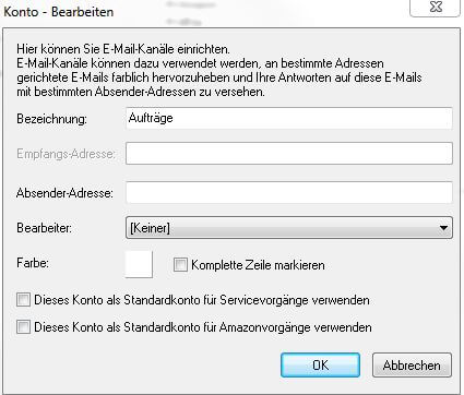 E-Mail-Konto bearbeiten