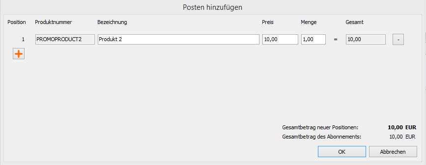 Abonnement erweitern Abonnement erweitern