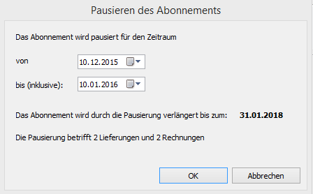 Abonnement pausieren Abonnement pausieren