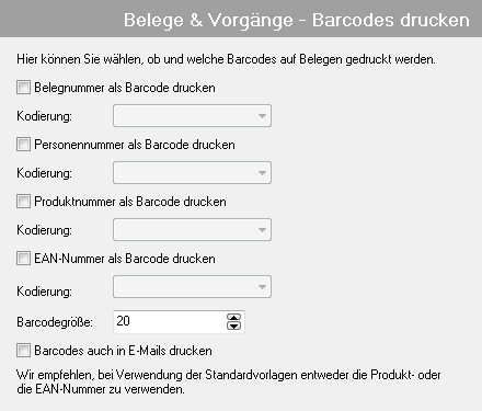 Barcodes drucken