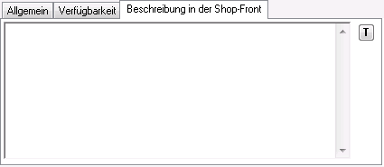 Online-Rabatt - Register Beschreibung in der Shop-Front