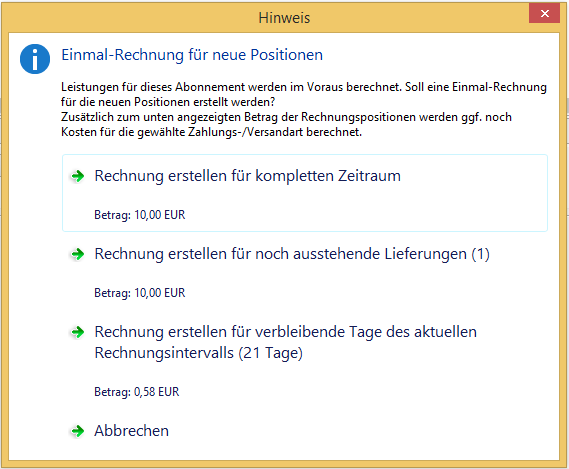 Einmalrechnung Einmalrechnung