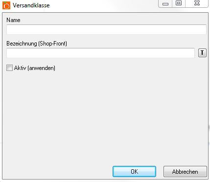 Eine neue Versandklasse anlegen