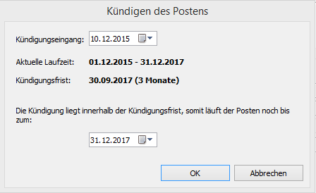 Posten kuendigen Posten kuendigen