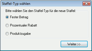 Staffel-Typ auswählen