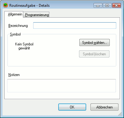 Register Allgemein der Routineaufgaben
