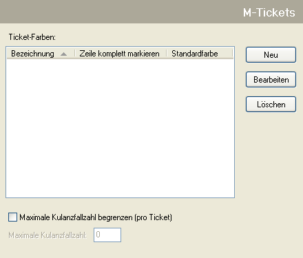Die Shop-Einstellungen für Tickets