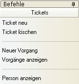 Die Befehle des Tickets